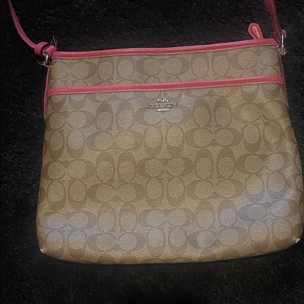 Coach Tan and Pink Crossbody Bag